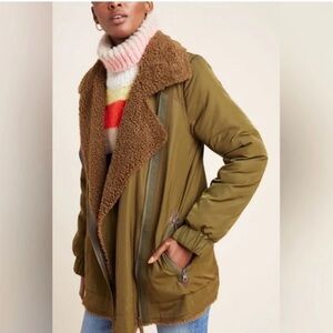Anthropologie Fleece Lined Bomber Jacket